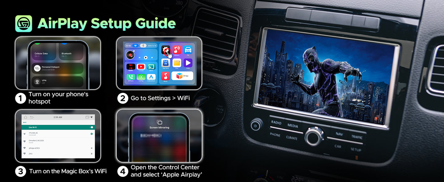 LAMTTO 3-in-1 Wireless CarPlay Box