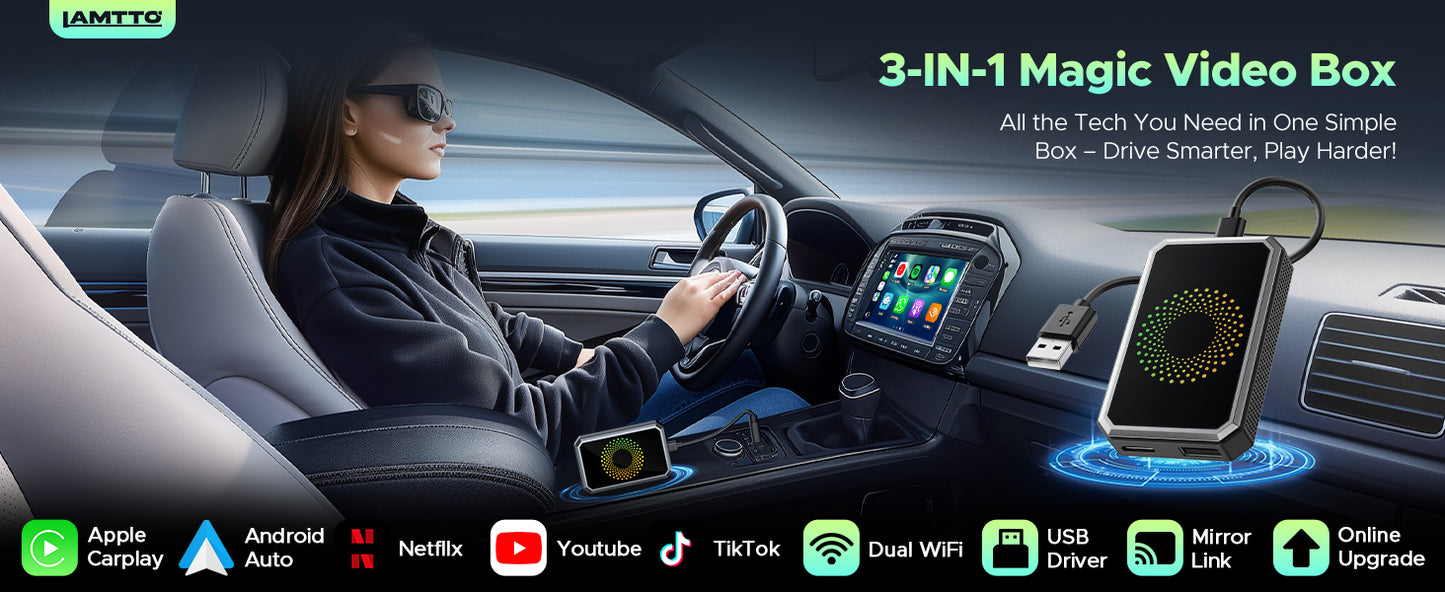 LAMTTO 3-in-1 Wireless CarPlay Box